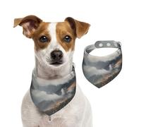 Dog Bandana Mountain Top Clouds Pet Scarf Adjustable Pets Bandanas Washable Double-Sided Pets Neckerchief Cotton Triangle Bib Dogs Scarfs Cats Scarves for Puppy Costume Accessories Large