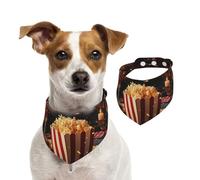 Dog Bandana Movie Night Party Pet Scarf Adjustable Pets Bandanas Washable Double-Sided Pets Neckerchief Cotton Triangle Bib Dog Scarfs Cats Scarves for Puppy Costume Accessories Small