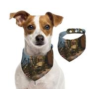Dog Bandana Mushroom Garden Pet Scarf Adjustable Pets Bandanas Washable Double-Sided Pets Neckerchief Cotton Triangle Bib Dog Scarfs Cats Scarves for Puppy Costume Accessories Medium