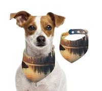 Dog Bandana New York in The Sunset Pet Scarf Adjustable Pets Bandanas Washable Double-Sided Pets Neckerchief Cotton Triangle Bib Dogs Scarfs Cats Scarves for Puppy Costume Accessories Medium