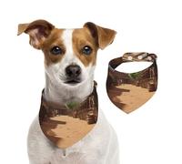 Dog Bandana Old Wild West Cowboy Town Pet Scarf Adjustable Pets Bandanas Washable Double-Sided Pets Neckerchief Cotton Triangle Bib Dogs Scarfs Cats Scarves for Puppy Costume Accessories Medium