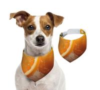Dog Bandana Orange Fruit Pet Scarf Adjustable Pets Bandanas Washable Double-Sided Pets Neckerchief Cotton Triangle Bib Dog Scarfs Cats Scarves for Puppy Costume Accessories Large