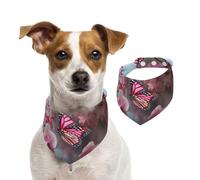Dog Bandana Orchid Flower Butterfly Spring Pet Scarf Adjustable Pets Bandanas Washable Double-Sided Pets Neckerchief Cotton Triangle Bib Dog Scarfs Cats Scarves for Puppy Costume Accessories Small