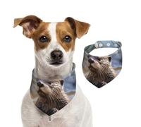 Dog Bandana Otter Playing in The Water Pet Scarf Adjustable Pets Bandanas Washable Double-Sided Pets Neckerchief Cotton Triangle Bib Dogs Scarfs Cats Scarves for Puppy Costume Accessories Large