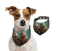 Dog Bandana Otters in Love Pet Scarf Adjustable Pets Bandanas Washable Double-Sided Pets Neckerchief Cotton Triangle Bib Dogs Scarfs Cats Scarves for Puppy Costume Accessories Medium