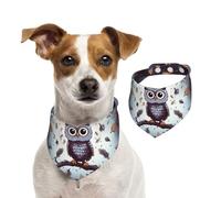 Dog Bandana Owl Tree Branches Pet Scarf Adjustable Pets Bandanas Washable Double-Sided Pets Neckerchief Cotton Triangle Bib Dogs Scarfs Cats Scarves for Puppy Costume Accessories Medium