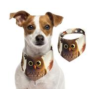 Dog Bandana Owls Birds Pet Scarf Adjustable Pets Bandanas Washable Double-Sided Pets Neckerchief Cotton Triangle Bib Dog Scarfs Cats Scarves for Puppy Costume Accessories Medium
