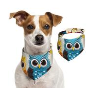Dog Bandana Owls on Tree Branches Pet Scarf Adjustable Pets Bandanas Washable Double-Sided Pets Neckerchief Cotton Triangle Bib Dog Scarfs Cats Scarves for Puppy Costume Accessories Small