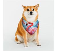 Dog Bandana Painted Flamingo Dog Scarf Adjustable Pet Bandanas for Dogs Christmas Pets Scarf Triangle Bibs Kerchief Soft Breathable Puppy Bandana for Small Medium Large Cats Pet