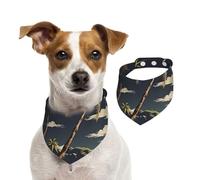 Dog Bandana Palm Tree Pet Scarf Adjustable Pets Bandanas Washable Double-Sided Pets Neckerchief Cotton Triangle Bib Dogs Scarfs Cats Scarves for Puppy Costume Accessories Large