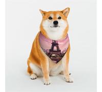 Dog Bandana Paris Dog Scarf Adjustable Pet Bandanas for Dogs Christmas Pets Scarf Triangle Bibs Kerchief Soft Breathable Puppy Bandana for Small Medium Large Cats Pet