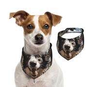 Dog Bandana Pastor Border Collie Pet Scarf Adjustable Pets Bandanas Washable Double-Sided Pets Neckerchief Cotton Triangle Bib Dogs Scarfs Cats Scarves for Puppy Costume Accessories Large