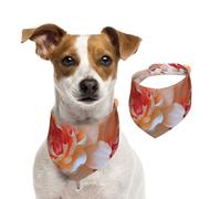 Dog Bandana Peach Peony Pet Scarf Adjustable Pets Bandanas Washable Double-Sided Pets Neckerchief Cotton Triangle Bib Dog Scarfs Cats Scarves for Puppy Costume Accessories Small