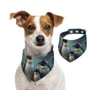 Dog Bandana Penguin Family Pet Scarf Adjustable Pets Bandanas Washable Double-Sided Pets Neckerchief Cotton Triangle Bib Dog Scarfs Cats Scarves for Puppy Costume Accessories Small