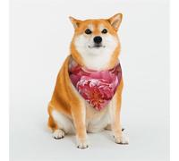 Dog Bandana Peony Flowers Blossom Dog Scarf Adjustable Pet Bandanas for Dogs Christmas Pets Scarf Triangle Bibs Kerchief Soft Breathable Puppy Bandana for Small Medium Large Cats Pet