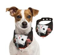 Dog Bandana Poker Tournament Pet Scarf Adjustable Pets Bandanas Washable Double-Sided Pets Neckerchief Cotton Triangle Bib Dogs Scarfs Cats Scarves for Puppy Costume Accessories Medium