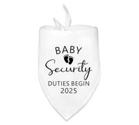 Dog Bandana Pregnancy Announcement Apparel & Accessories Baby Security Duties Begin 2025 Pet Dog Bandana Scarf Baby Reveal Photo Prop Pregnancy Baby Coming Soon Announcement