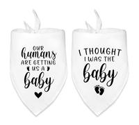 Dog Bandana Pregnancy Announcement Apparel & Accessories Our Humans are Getting Us a Baby I Thought I was The Baby Pet Dog Scarf Baby Reveal Photo Prop Pregnancy Baby Coming Soon Announcement