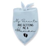 Dog Bandana Pregnancy Announcement My Parents are Getting Me a Human Dog Baby Announcement Bandana Pregnancy Announcement Gender Reveal Dogs Scarf for Small Medium Cats Dogs (Blue)