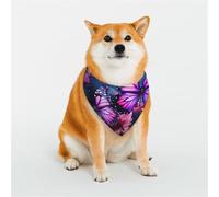 Dog Bandana Purple Butterflies Dog Scarf Adjustable Pet Bandanas for Dogs Christmas Pets Scarf Triangle Bibs Kerchief Soft Breathable Puppy Bandana for Small Medium Large Cats Pet