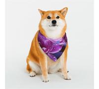 Dog Bandana Purple Flower Dog Scarf Adjustable Pet Bandanas for Dogs Christmas Pets Scarf Triangle Bibs Kerchief Soft Breathable Puppy Bandana for Small Medium Large Cats Pet