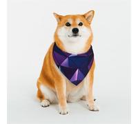 Dog Bandana Purple Geometric Dog Scarf Adjustable Pet Bandanas for Dogs Christmas Pets Scarf Triangle Bibs Kerchief Soft Breathable Puppy Bandana for Small Medium Large Cats Pet