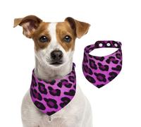 Dog Bandana Purple Leopard Pet Scarf Adjustable Pets Bandanas Washable Double-Sided Pets Neckerchief Cotton Triangle Bib Dogs Scarfs Cats Scarves for Puppy Costume Accessories Small