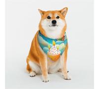 Dog Bandana Rainbow Birthday Dog Scarf Adjustable Pet Bandanas for Dogs Christmas Pets Scarf Triangle Bibs Kerchief Soft Breathable Puppy Bandana for Small Medium Large Cats Pet