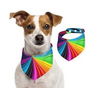 Dog Bandana Rainbow Colours Pet Scarf Adjustable Pets Bandanas Washable Double-Sided Pets Neckerchief Cotton Triangle Bib Dog Scarfs Cats Scarves for Puppy Costume Accessories Medium