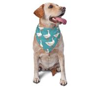 Dog Bandana Realistic White Geese Blue Triangle Bibs Scarf Adjustable Pet Triangle Scarf Washable Cat Dog Kerchief For Party Celebration Pets