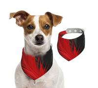 Dog Bandana Red and Black Feather Pet Scarf Adjustable Pets Bandanas Washable Double-Sided Pets Neckerchief Cotton Triangle Bib Dogs Scarfs Cats Scarves for Puppy Costume Accessories Large