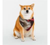 Dog Bandana Red and White Flowers Dog Scarf Adjustable Pet Bandanas for Dogs Christmas Pets Scarf Triangle Bibs Kerchief Soft Breathable Puppy Bandana for Small Medium Large Cats Pet