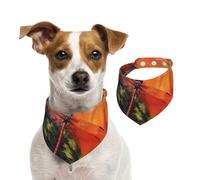 Dog Bandana Red Dragonfly Pet Scarf Adjustable Pets Bandanas Washable Double-Sided Pets Neckerchief Cotton Triangle Bib Dog Scarfs Cats Scarves for Puppy Costume Accessories Small
