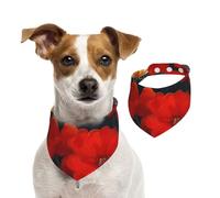 Dog Bandana Red Flowers and Butterflies Pet Scarf Adjustable Pets Bandanas Washable Double-Sided Pets Neckerchief Cotton Triangle Bib Dog Scarfs Cats Scarves for Puppy Costume Accessories Large