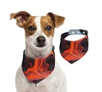 Dog Bandana Red Hot Lava from Kilauea Volcano Pet Scarf Adjustable Pet Bandanas Washable Double-Sided Pets Neckerchief Cotton Triangle Bib Dog Scarfs Cats Scarves for Puppy Costume Accessories Medium