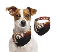 Dog Bandana Red Panda Pet Scarf Adjustable Pets Bandanas Washable Double-Sided Pets Neckerchief Cotton Triangle Bib Dog Scarfs Cats Scarves for Puppy Costume Accessories Large