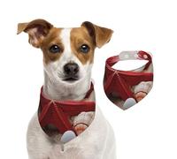 Dog Bandana Red Starfish Seashells Pet Scarf Adjustable Pets Bandanas Washable Double-Sided Pets Neckerchief Cotton Triangle Bib Dogs Scarfs Cats Scarves for Puppy Costume Accessories Small