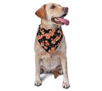 Dog Bandana Retro Cherry Black Pet Costume Comfortable Adjustable Triangle Bib Scarf, For Outdoor, Kitten, Party, 70x30cm