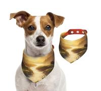 Dog Bandana Rising Sun Pet Scarf Adjustable Pets Bandanas Washable Double-Sided Pets Neckerchief Cotton Triangle Bib Dogs Scarfs Cats Scarves for Puppy Costume Accessories Small