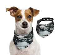 Dog Bandana River and Gray Rocks Pet Scarf Adjustable Pets Bandanas Washable Double-Sided Pets Neckerchief Cotton Triangle Bib Dogs Scarfs Cats Scarves for Puppy Costume Accessories Large
