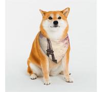 Dog Bandana Romantic Paris Tower Dog Scarf Adjustable Pet Bandanas for Dogs Christmas Pets Scarf Triangle Bibs Kerchief Soft Breathable Puppy Bandana for Small Medium Large Cats Pet