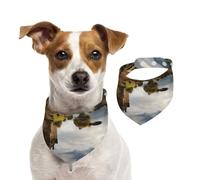 Dog Bandana Scotland Castle Water Lake Scottish Pet Scarf Adjustable Pet Bandanas Washable Double-Sided Pets Neckerchief Cotton Triangle Bib Dog Scarfs Cats Scarves for Puppy Costume Accessories Large