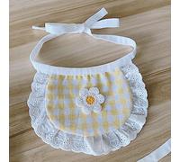 Dog Bandana Scottish Plaid, Face Pet Bandana Scarf Bibs, Small Dogs Bichon Teddy Pomeranian Cotton Fashionable Accessory (Light Yellow)