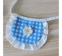 Dog Bandana Scottish Plaid, Face Pet Bandana Scarf Bibs, Small Dogs Bichon Teddy Pomeranian Cotton Fashionable Accessory (Sky Blue)
