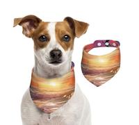 Dog Bandana Sea gull Flying Over Colorful Sky Pet Scarf Adjustable Pets Bandanas Washable Double-Sided Pets Neckerchief Cotton Triangle Bib Dog Scarfs Cats Scarves for Puppy Costume Accessories Medium