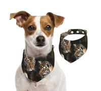 Dog Bandana Siberian Tiger Cubs Pet Scarf Adjustable Pets Bandanas Washable Double-Sided Pets Neckerchief Cotton Triangle Bib Dog Scarfs Cats Scarves for Puppy Costume Accessories Large