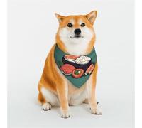 Dog Bandana Sleeping Sushi Dog Scarf Adjustable Pet Bandanas for Dogs Christmas Pets Scarf Triangle Bibs Kerchief Soft Breathable Puppy Bandana for Small Medium Large Cats Pet