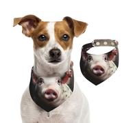 Dog Bandana Smiling Pet Scarf Adjustable Pets Bandanas Washable Double-Sided Pets Neckerchief Cotton Triangle Bib Dog Scarfs Cats Scarves for Puppy Costume Accessories Small