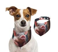 Dog Bandana Smiling Pet Scarf Adjustable Pets Bandanas Washable Double-Sided Pets Neckerchief Cotton Triangle Bib Dogs Scarfs Cats Scarves for Puppy Costume Accessories Large
