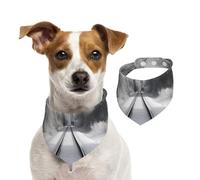 Dog Bandana Snowy Train Tracks Pet Scarf Adjustable Pets Bandanas Washable Double-Sided Pets Neckerchief Cotton Triangle Bib Dog Scarfs Cats Scarves for Puppy Costume Accessories Medium